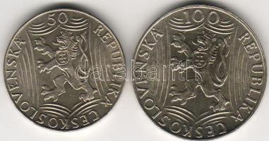 Csehszlovákia 1949. 50K + 100K "Sztálin" ezüst  T:1