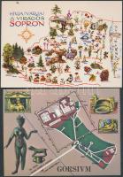 33 db modern képeslap, főként magyarországi helységek térképeivel, legtöbbjük használatlan