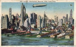 Manhattan skyscrapers, zeppelin (Rb)