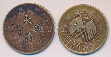 Kínai Köztársaság ~1920. 20C + Kína/Thai Ching.. 1db rézpénz T:3 Republic Of China ~1920. 20 Cash + China/Thai Ching.. one copper coin C:F