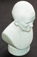 1991 II. János Pál pápa gipsz mellszobra / Plaster bust of Pope John Paul II, 18cm