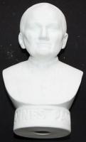 1991 II. János Pál pápa gipsz mellszobra /
Plaster bust of Pope John Paul II, 18cm