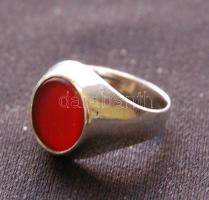 Női ezüst (Ag) pecsétgyűrű karneollal a 60-as évek végéről / Silver seal ring with carnelian 3,6gr size: 54