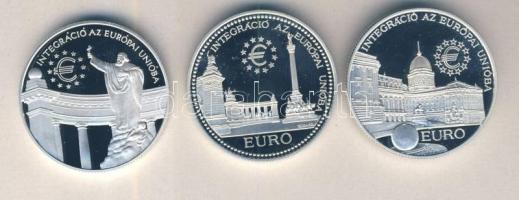 1997. 2000Ft Ag + 1998. 2000Ft Ag + 1999. 3000Ft Ag "Integráció az EU-ba-" sor T:PP