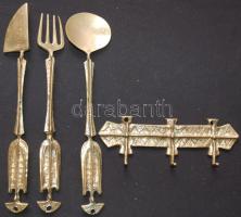 Réz konyhai eszközök falra rögzíthető réz akasztóval / Brass kitchen utensils 26cm