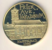 Lebó Ferenc (1960-) 1992. "László király szentté avatásának 800. évfordulója / Nagyvárad alapításának 900. évfordulója" aranyozott emlékérem (43mm) T:PP