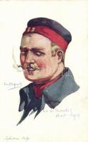 Belgian military, infantryman; Visé paris No. 5. s: Em. Dupuis (cut)