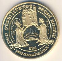 Lebó Ferenc (1960-) 1996. "II.János Pál pápa látogatása - Pannonhalma, Győr" aranyozott em...