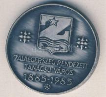 1985. "MÉE Zala megyei szervezete / Zalaegerszeg rendezett tanácsú város" fém emlékérem (42mm) T:1