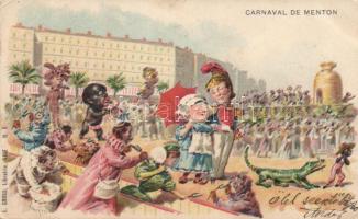 Menton Carnival, humor, litho (EK)