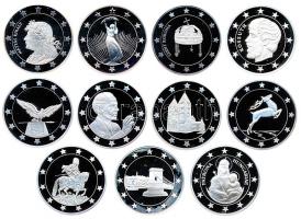 DN. Modern Ag emlékérem sorozat 11 klf érme "Euró fantázia-Patrona Hungariae/Kossuth/Szabadság ...