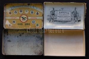 2db régi fém cigarettásdoboz 7x11cm