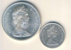 Kanada 1967. 25c Ag + 1$ Ag "100 éves a Konföderáció" T:2
Canada 1967. 25 cents Ag + 1 Dol...
