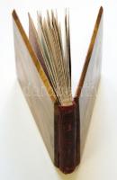 cca 1900 A Szentföld képei és virágai fa-borítású füzet a 12 kőnyomatos képpel és szárított virágokk...