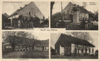 Bielawa, Pühlau; Kriegerdenkmal, Lange's Gasthaus, Inspektorhaus, Gerlach, Warenhandlung / war monument, guest house, inspector house, shop