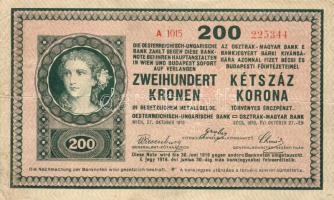 1918. 200K "hullámos/fehér hátlap" T:III