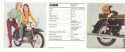 MZ Trophy ES több típusú motorkerékpár prospektusa