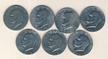 Amerikai Egyesült Államok 1971D-1978. 1$ "Eisenhower" (7x) mind különféle T:1-,2,2-
USA 19...