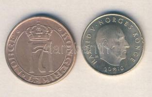 Norvégia 1941. 5Ö T:2- + 2010. 10K T:2
Norway 1941. 5 Ore C:VF + 2010. 10 Kroner C:XF