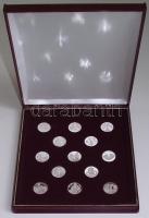 Spanyolország DN 13db Házassági Ag(925) zseton, egyenként 3g/20mm, mind különféle motívummal dísztok...