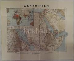 1935 Abesszinia térkép 6 Map of Abessinaia Velhagen und Klasings 67x50 cm