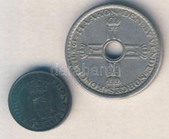 Norvégia 1910. 1ö + 1947. 1K T:2
Norway 1910. 1 Ore + 1947. 1 Krone C:XF
