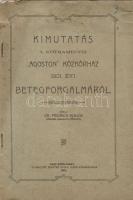 1902 Kimutatás a nyitramegyei Ágoston közkórház 1901 évi betegforgalmáról; Platzko Gyula könyvnyomdája Nagy Tapolcsányban