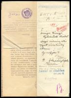 1937 A biztonságos útlevél előállításra vonatkozó belügyminisztériumi, követségi levelezés 10 db. Ér...