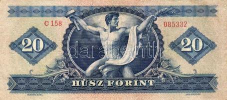 1947. 20Ft sorozatszám utolsó "2"-es számjegye hiányos illetve felfelé csúszva! T:II