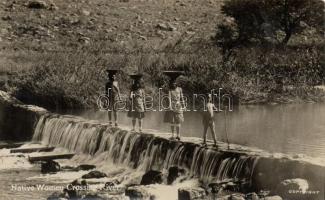 African folklore, native women crossing the river