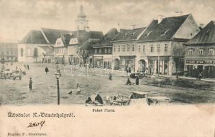 Kézdivásárhely upper market place, shops