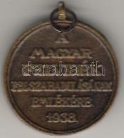 1938. "Felvidék felsz.-Rákóczi" bronz rmlékérem T:2/3