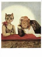 Cat woman and monkey man, humour s: Kos