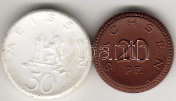 D.Reich 1921. 20Pf + 50Pf porcelán pénzek T:2