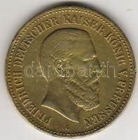 D.Reich/ Poroszország 1888. Friedrich császár halálára kiadott aranyozott bronz érem T:3/4 ph