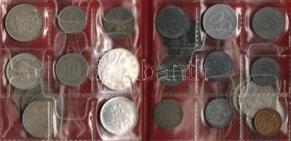 25db vegyes világ régi és új, 14 ezüsttel, jobbakkal éremtartóban T:2,3,4