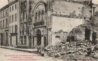 Lunéville the war in Lorraine in 1914-18, burned synagogue