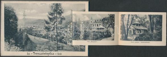 Trencsénteplic-fürdő thick wooden leporellocard