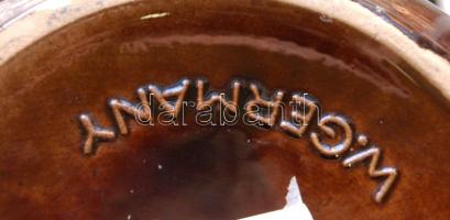 Német mázas kerámiakancsó / Large ceramic jug 42 cm