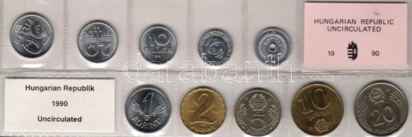1990. 2db forgalmi szett "Kádár" címerrel, de "Köztársaság" felirattal 1.szett 2f-50f 5klf db, 2.szett 1Ft-20Ft 5klf db T:BU Csak 10000db RR!!