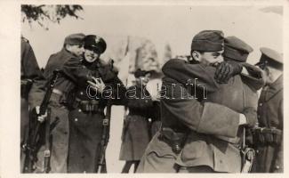 Verecke meeting of Hungarian and Polish troops by the new borders, 1939 photo