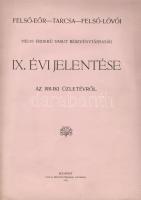 1912 A Felső-Eőr-Tarcsa-Felső-Lövői helyi érdekű vasút Rt. jelentése