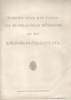 1916 Pozsony szab. kir. város víz és világítási műveinek költségelőirányzata; Angermayer Károly nyomdája