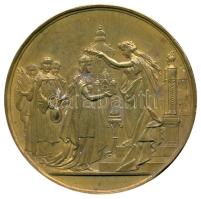 1879. "Székesfehérvári Országos Kiállítás" sárgaréz emlékérem (50mm/40.46g) T:2 ph. /  Hungary 1879. "National Exhibition in Székesfehérvár" Cu commemorative medallion (50mm/40.46g)  C:XF edge error