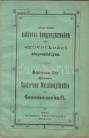 1900 Az első Csákovai Hengergőzmalom szövetkezet alapszabályai magyar és német nyelven; Grádl Péter nyomdája