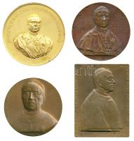 Beck Ötvös Fülöp (1873-1945) 1898-1912. 4db klf Samassa Kardinális (Eger) Br emlékérem aranyozott darabbal is (60mm/2x56mm/70x52mm) T:2,2- /  Hungary 1898-1912. 4 pieces of various Cardinal Samassa commemorative medallions and plaque. Sign.: Fülöp Beck Ötvös (60mm/2x56mm/70x52mm) C:XF,VF