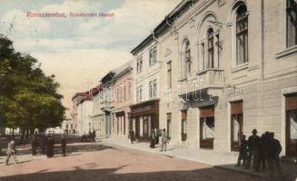 Rimaszombat Erzsébet square, Hotel Hungaria with the shop of Izsó Lévai