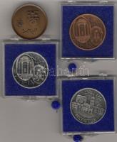 4 klf modern emlékérem (3db eredeti tokban) Keszthely (2x), Mezőtúr, Sopron T:2