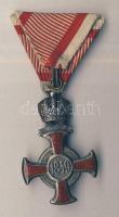 1869-1916. "Koronás Ezüst Érdemkereszt a Vitézségi Érem szalagján" ezüstözött bronz kitünt...