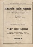 1935 Nemzetközi Vasúti díjszabás Magyarország és Románia között magyar és román nyelven